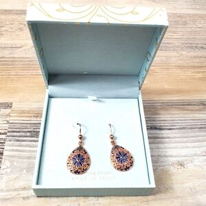 Mia Fiare sterling silver rose gold drop earrings